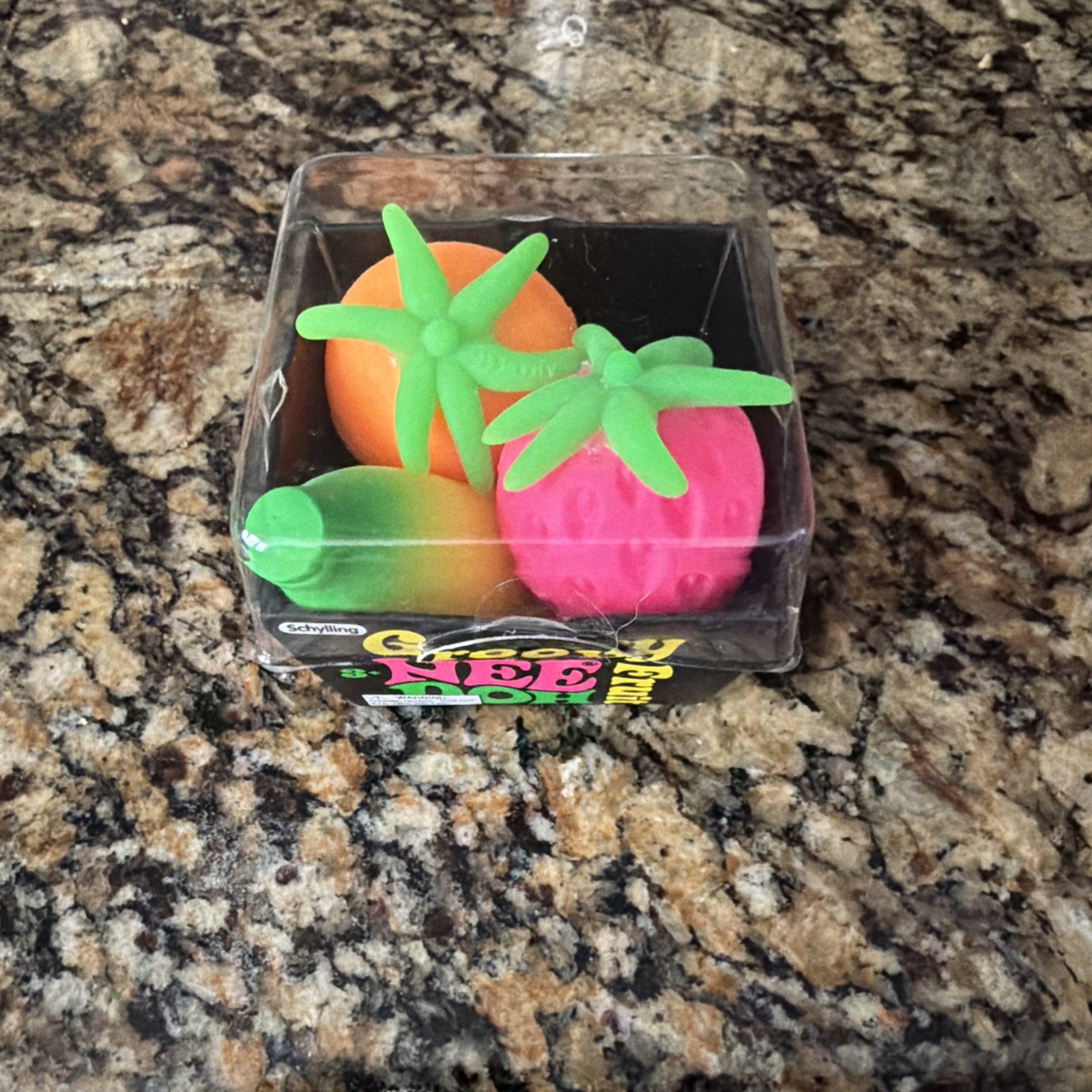 Schylling Groovy NeeDoh Fruit Squeeze Toy Set Boss Banana Strawberry Orange 3+