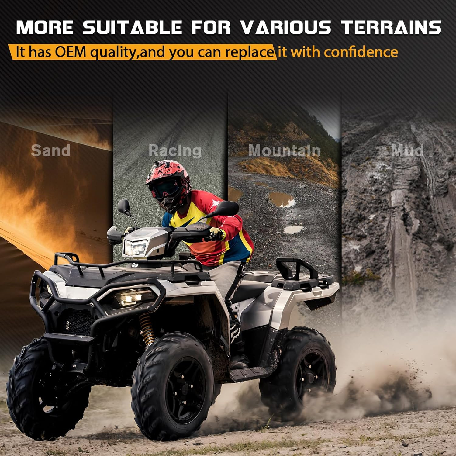 Front & Rear Brake Pads for Polaris Sportsman, Scrambler, Magnum, Trail Boss & M