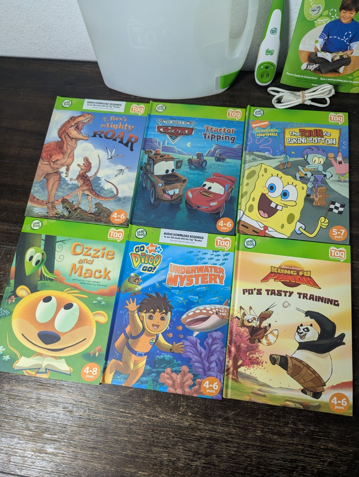 LeapFrog TAG Bundle – 6 Books, Hard Case, Manual, USB Charger & PEN TESTED