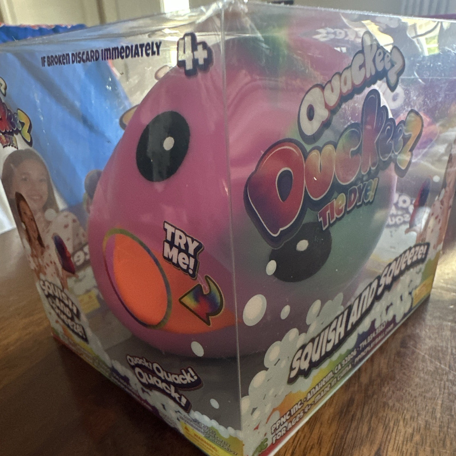 Quackeez Duckeez Tie Dye Tactile Squish & Squeeze Toy Multicolor Pink Ages 4+