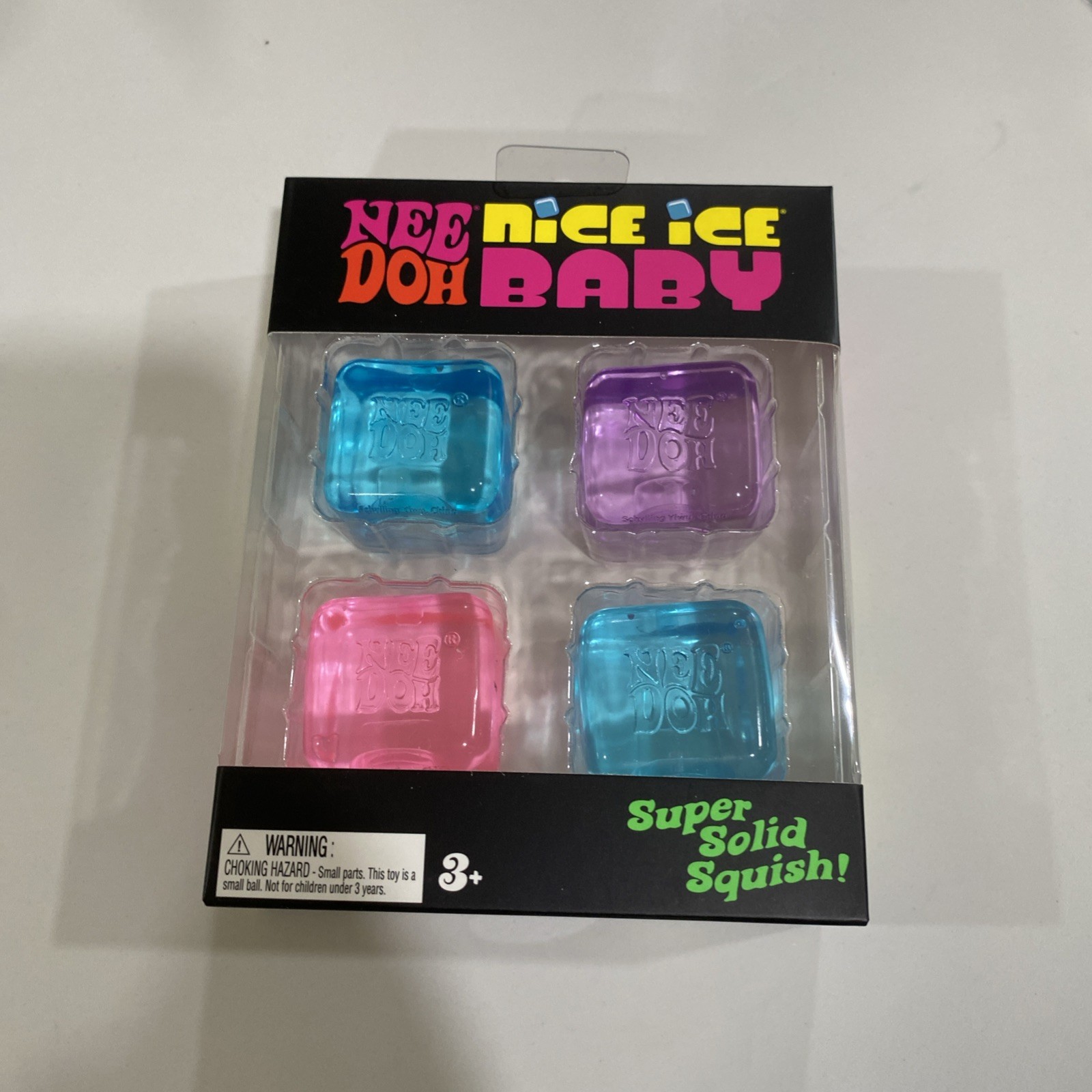 NeeDoh Nice Ice Baby 4 pack Nee Doh Mini Nice Cubes Pink Blue Purple NEW SEALED