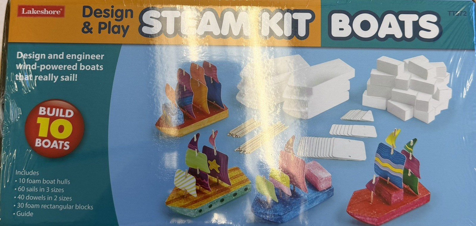 Lakeshore Learning Design & Play STEAM Boats Kit New Sealed Pre K – 3rd Grade