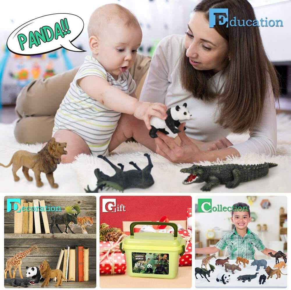 12pcs Jumbo Safari Animals Figures Zoo Animals Action Figure Play Set For Kids