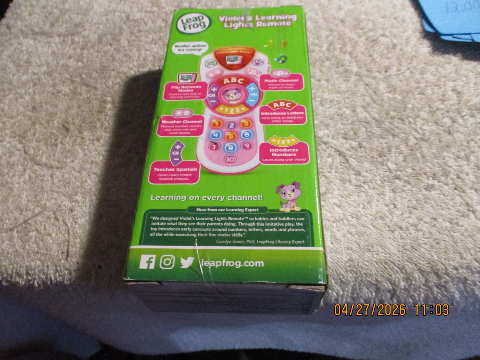 Violet’s Learning Lights Remote White, New in Box