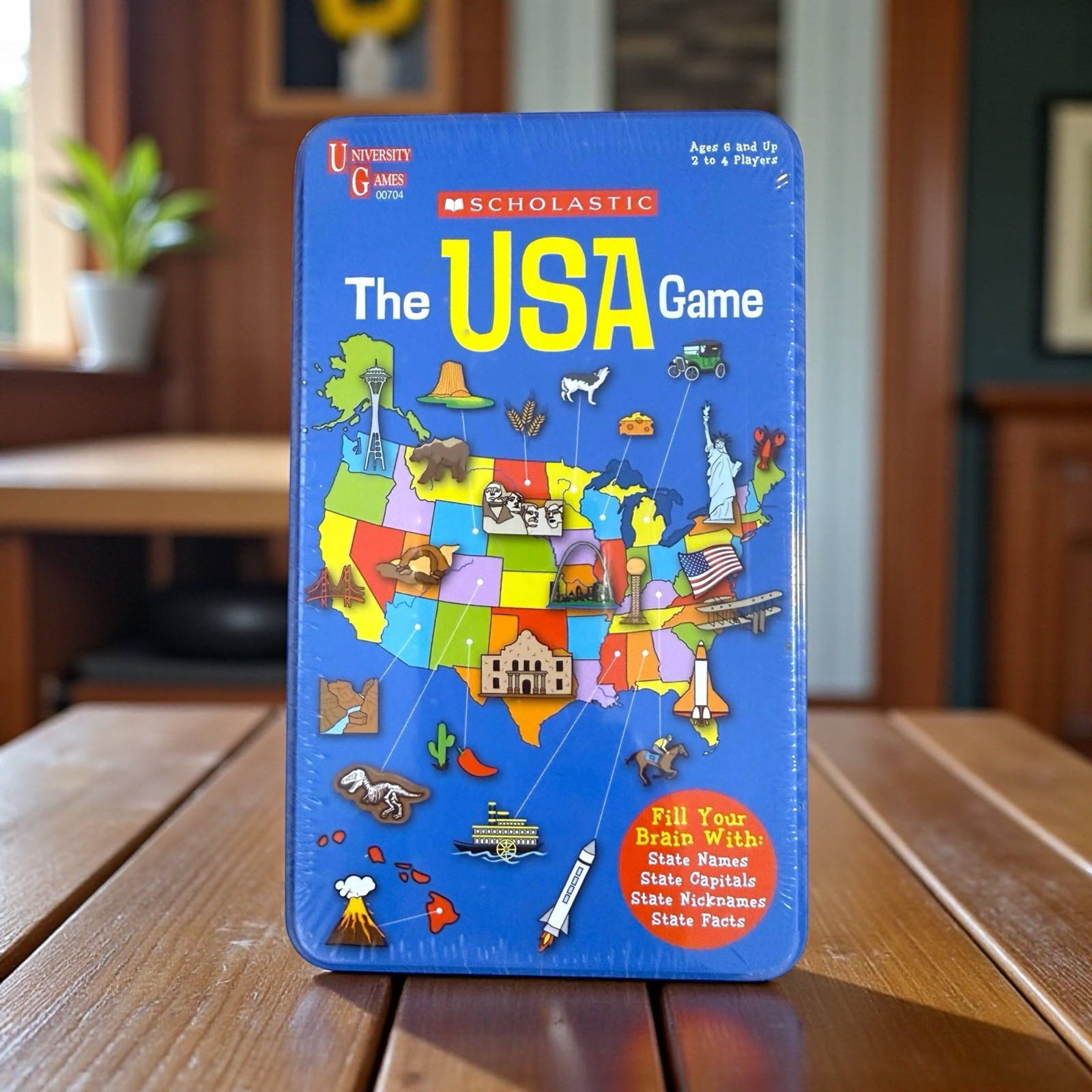 Scholastic The USA Game New In Tin University Games Educational Learn The States