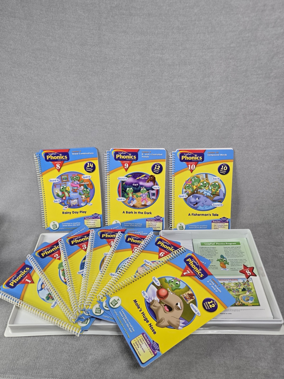 Vintage Leap Frog LeapPad Phonics 10 Book Program Pre-K to 2nd Grade w/ Inserts