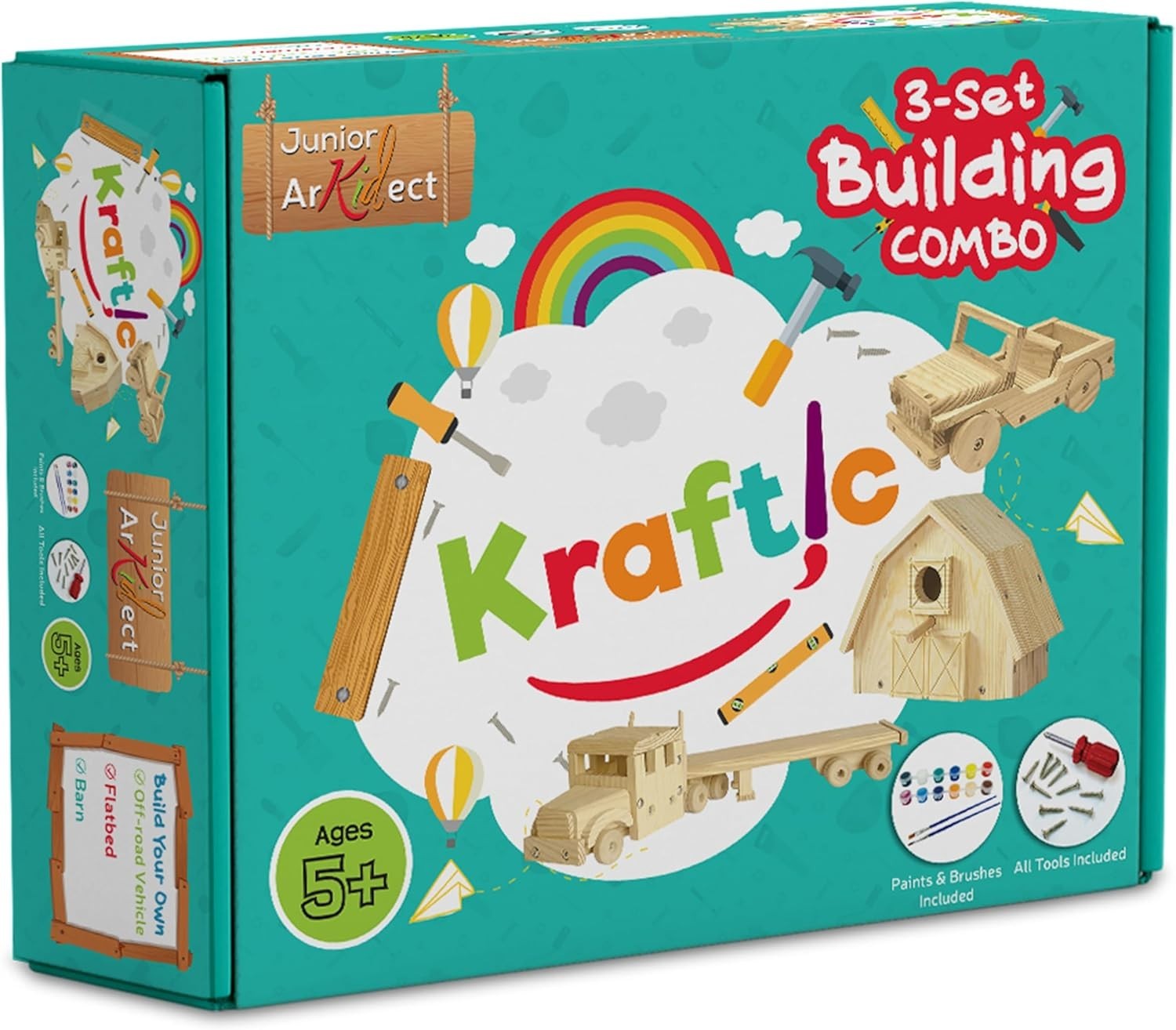 Building Kit for Kids and Adults, with 3 Educational DIY Carpentry Construction