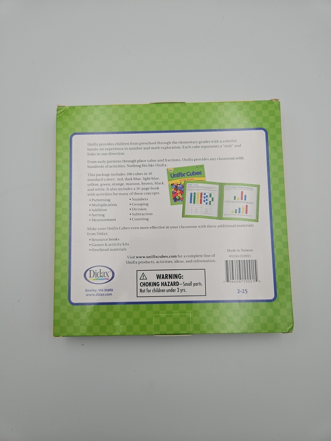 100 Piece Unifix Building Cubes Set for Early Math Learning Ages 4 and Up