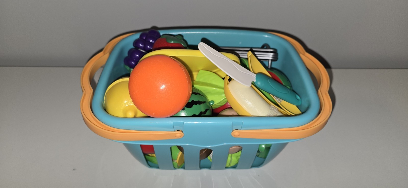 Cut And Play Fruits Vegatables Learning Resources Plastic Toy Food With Basket
