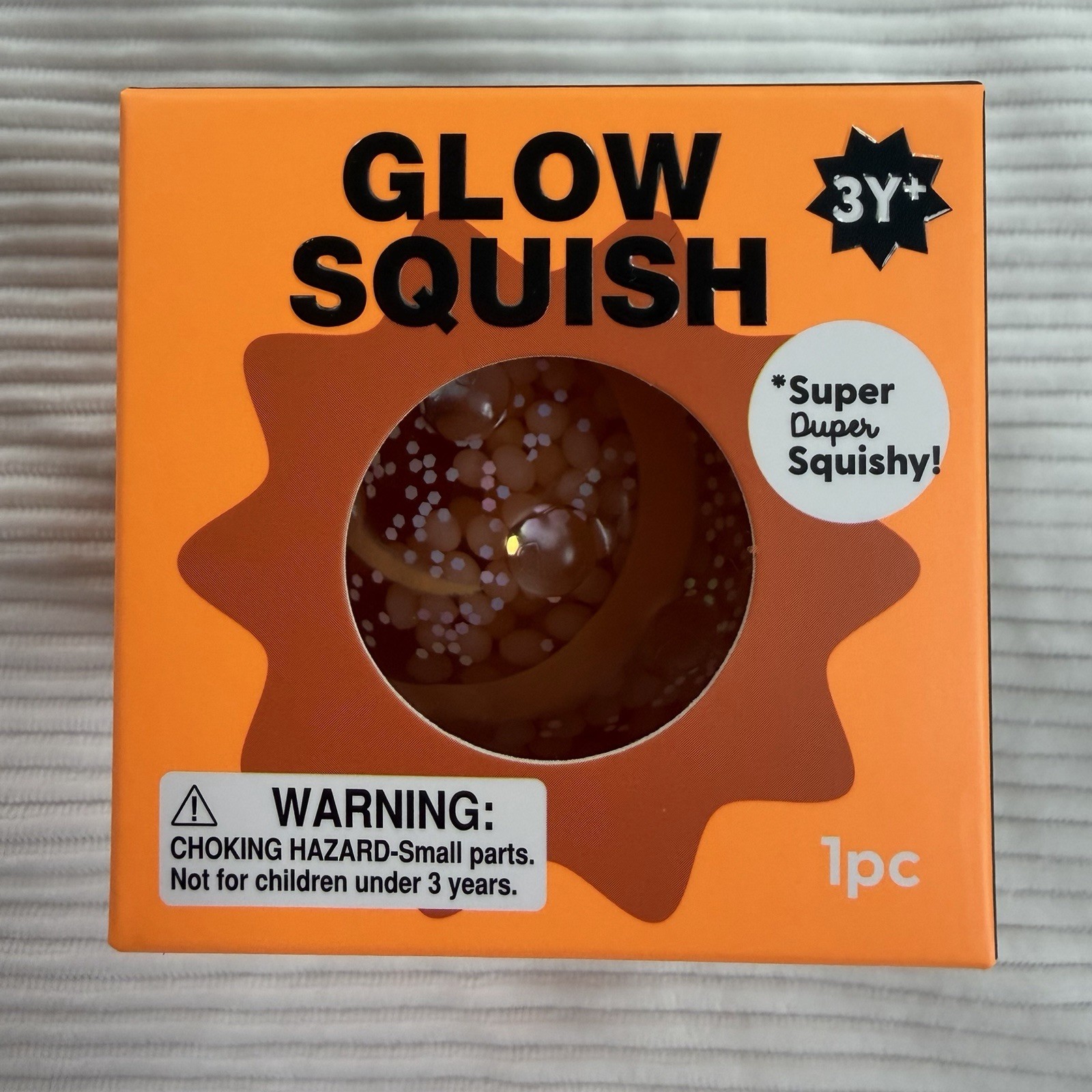 J’adore Glow Squish Super Duper Squishy Tactile Squeeze Toy Orange Ages 3-7