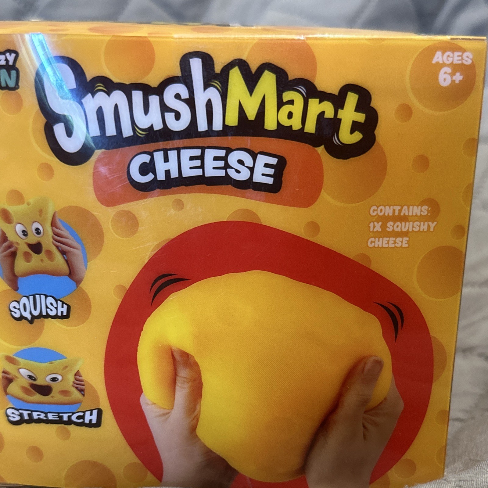 RMS SmushMart Cheese Squishy Tactile Squeeze Toy Ages 6+ Yellow/Orange 9214202