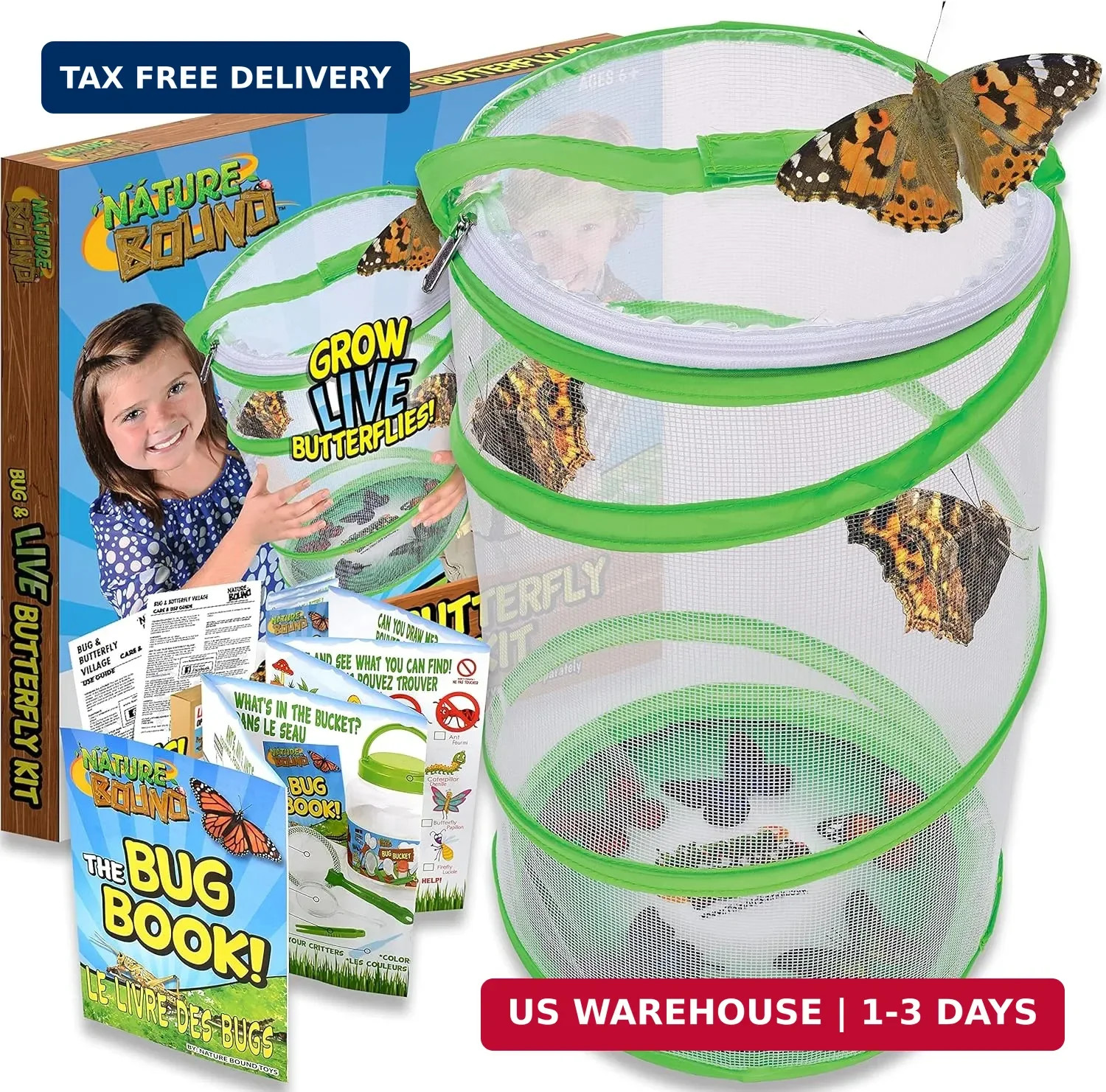 Nature Bound Butterfly Growing Kit – Live Caterpillar to Butterfly Project for K