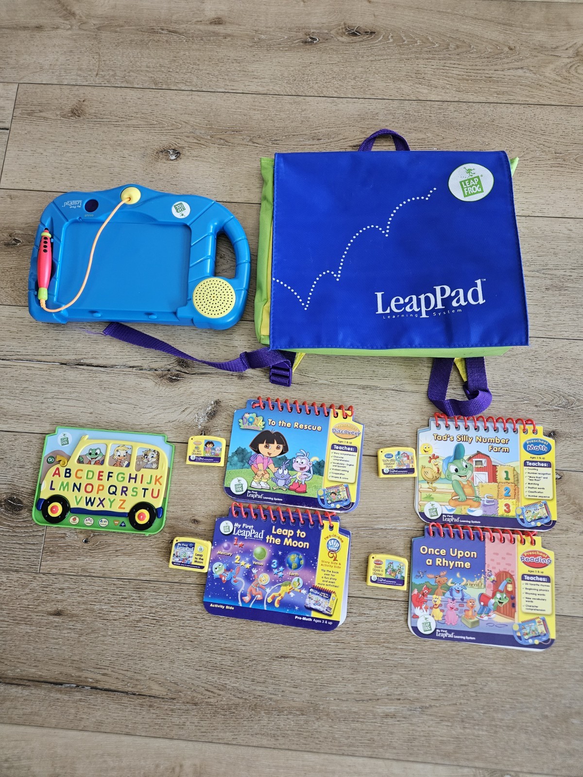 Clean Tested LeapFrog My First LeapPad Interactive Learning, Carry Case & Books