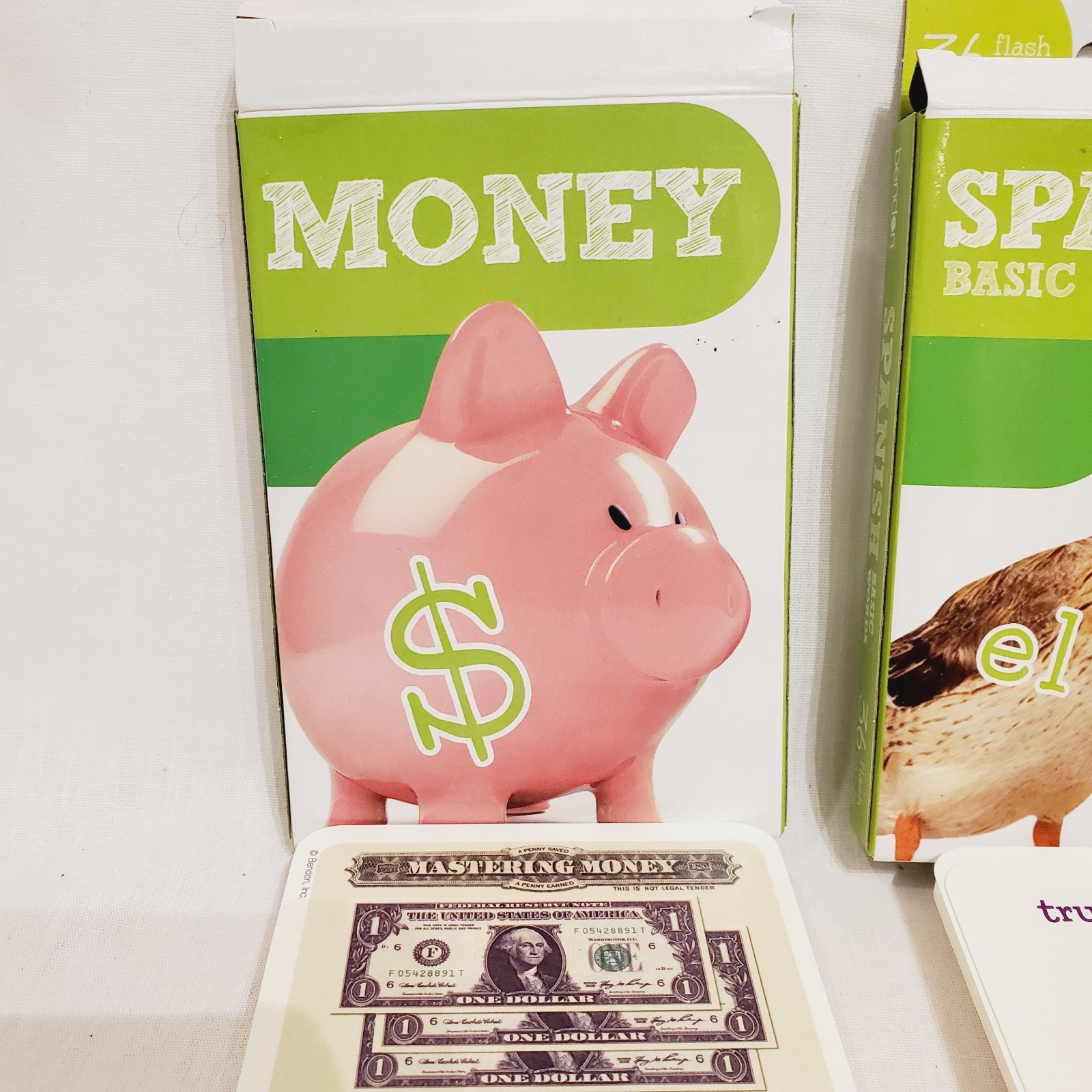 Set Of 3 Bendon Flash Card Decks Addition Alphabet Money 36 Cards Per Box