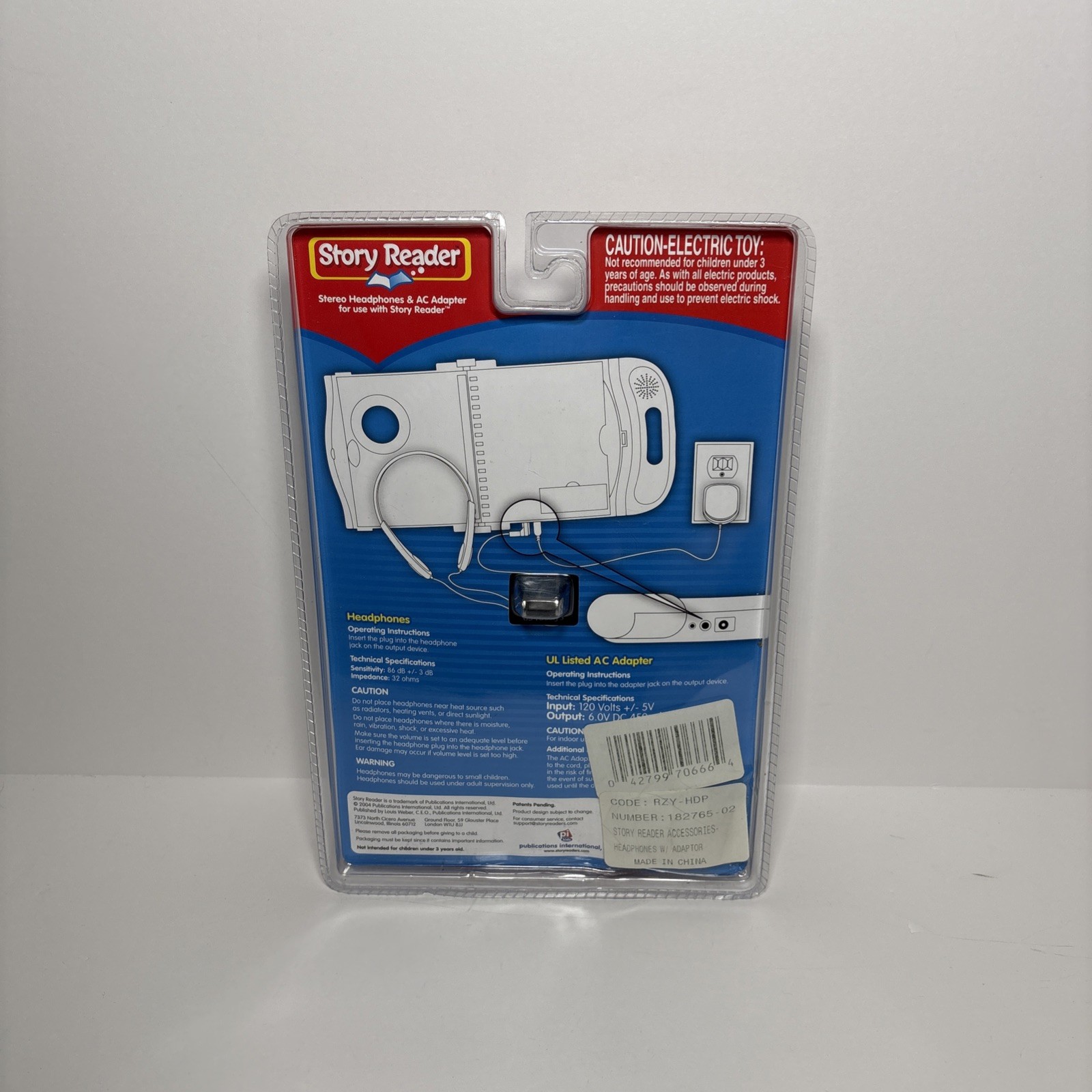 Story Reader Stereo Headphones & AC Adapter (PI Kids – 2004) BRAND NEW! VINTAGE!