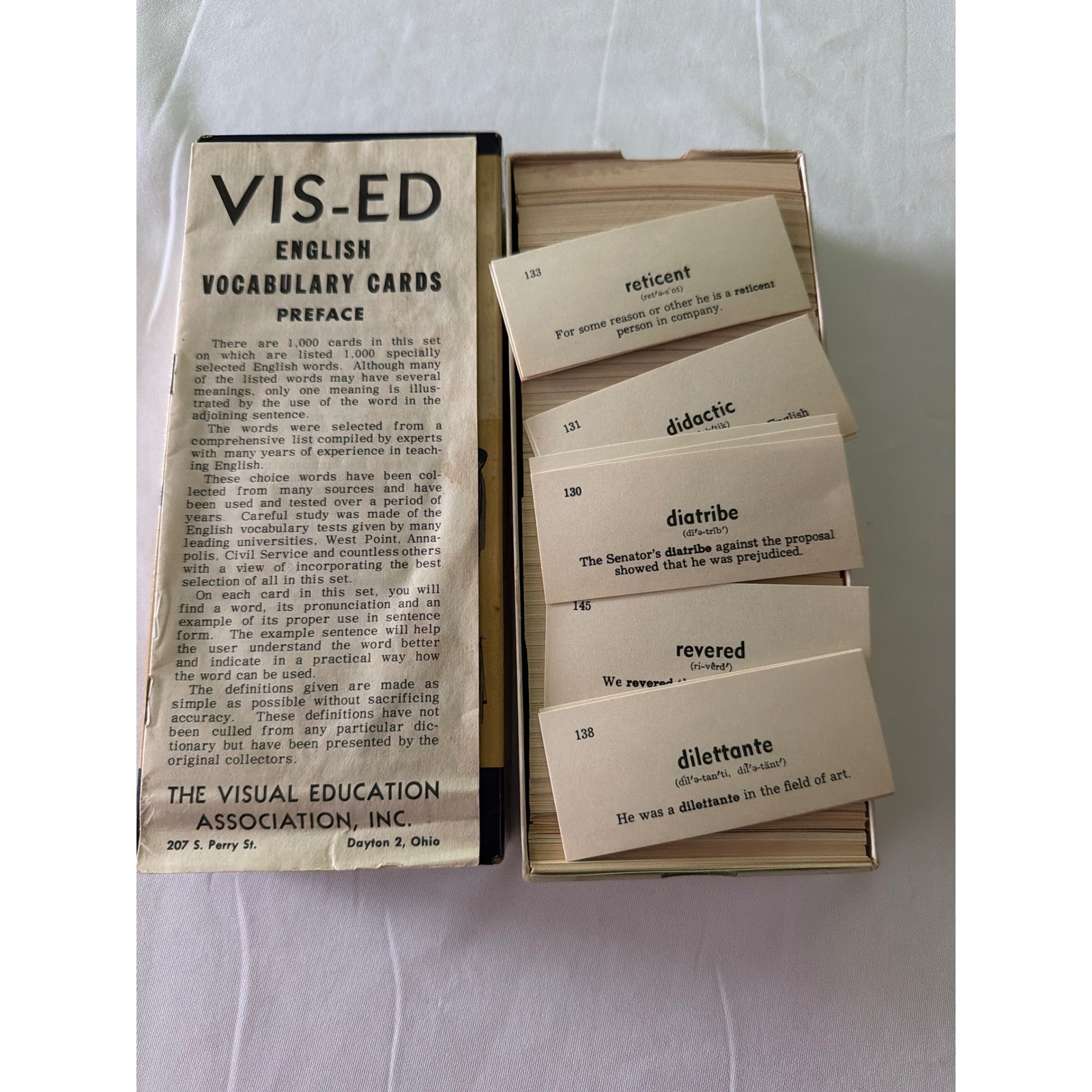 Vis-Ed English Vocabulary Cards Unisex OS Tan Fair Vintage 1000 Card Set