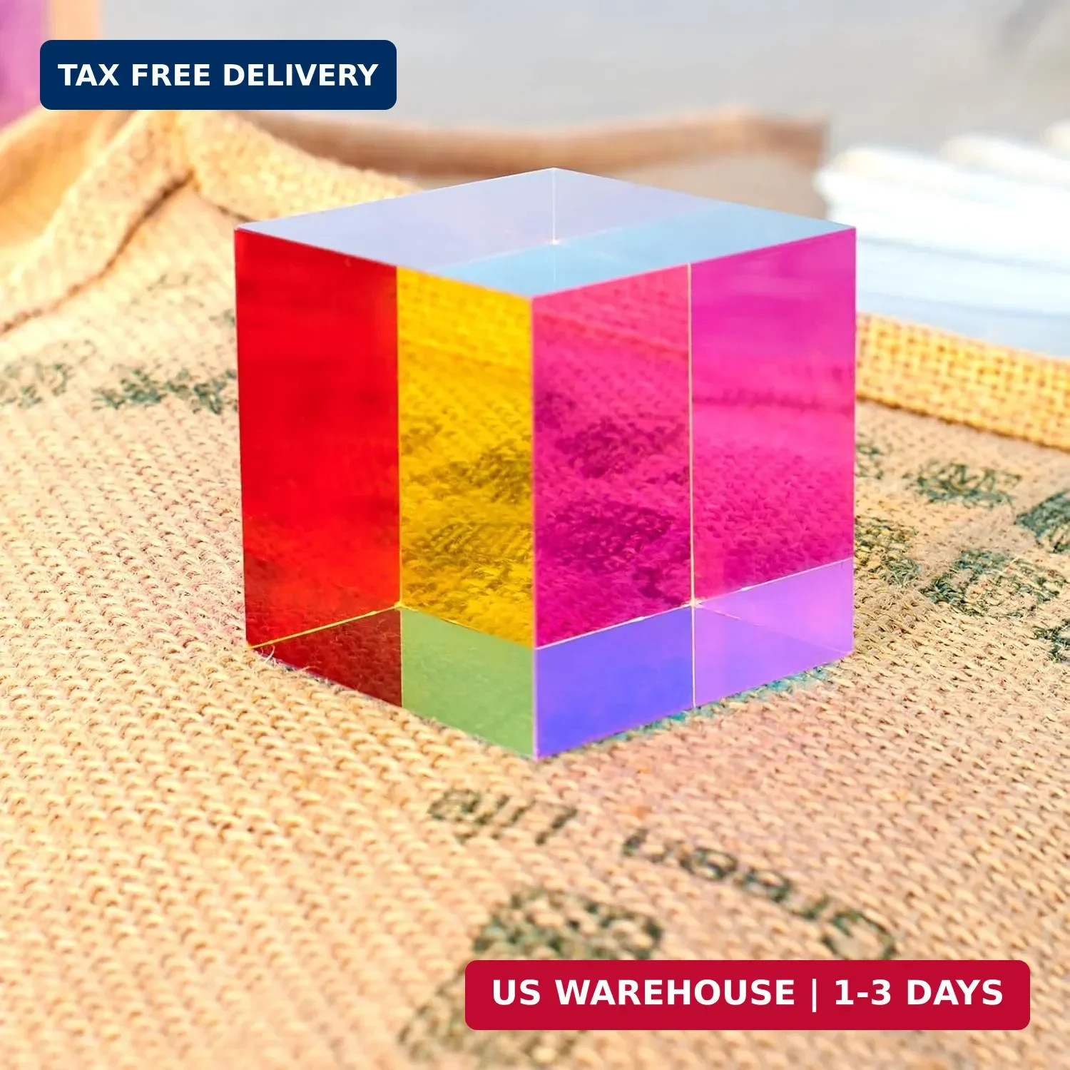 CMY Color Cube, 2.0 Inch (50Mm) Acrylic Mixing Color Cube Prism for Physics Educ
