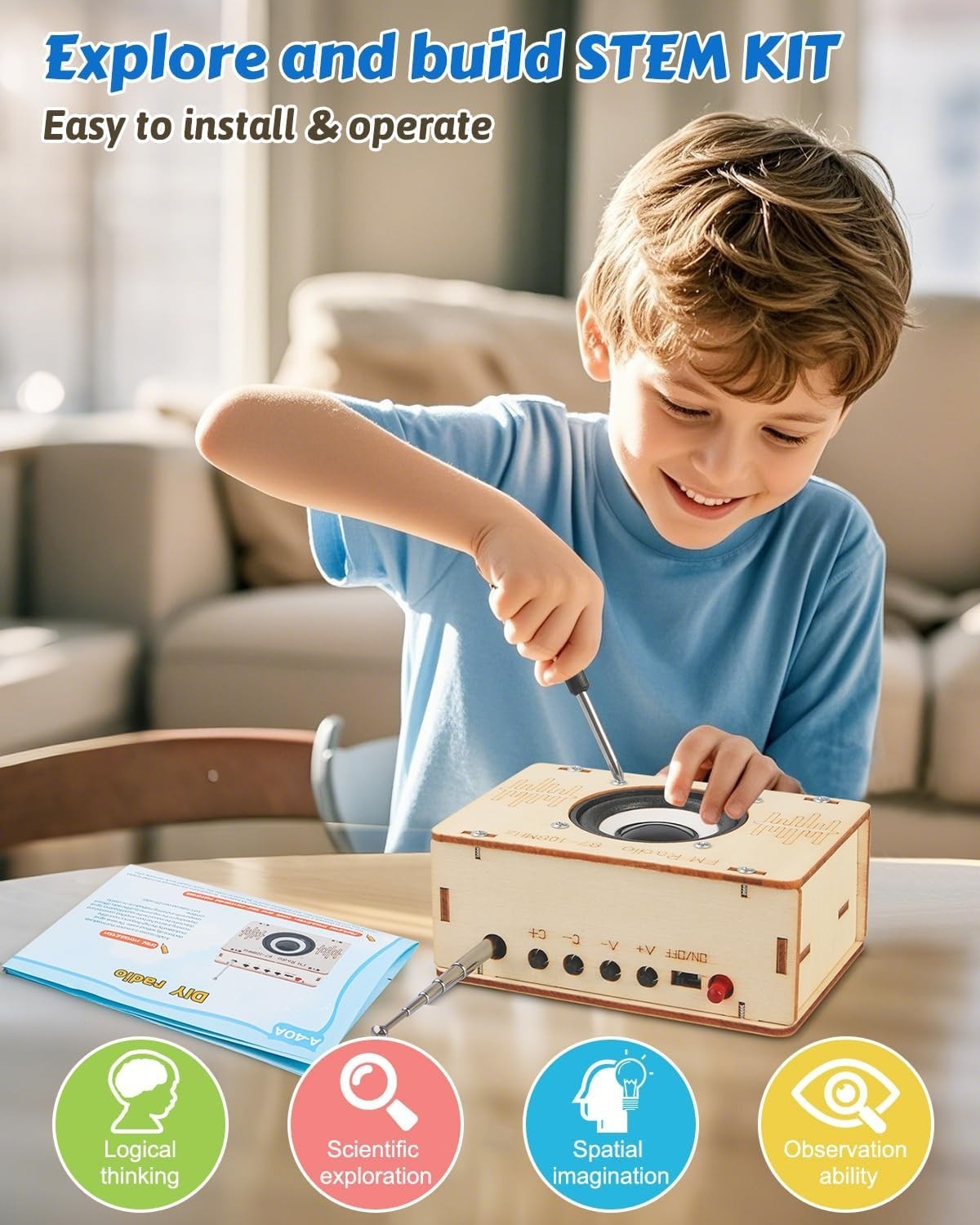 Science Kits for Age 8-12 12-14 STEM Toys for Boys Build FM Radio Kit Gifts f…
