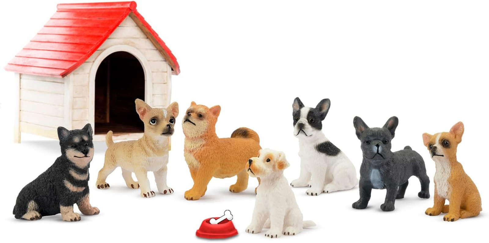 12PCS Mini Dog Figurines Toy Set, Realistic Detailed Plastic Puppy Figures Plays