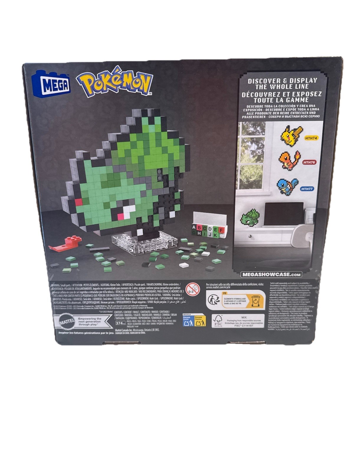 Pokemon Bulbasaur Mega Blocks Pixel Art Building Kit & Display Toy NEW