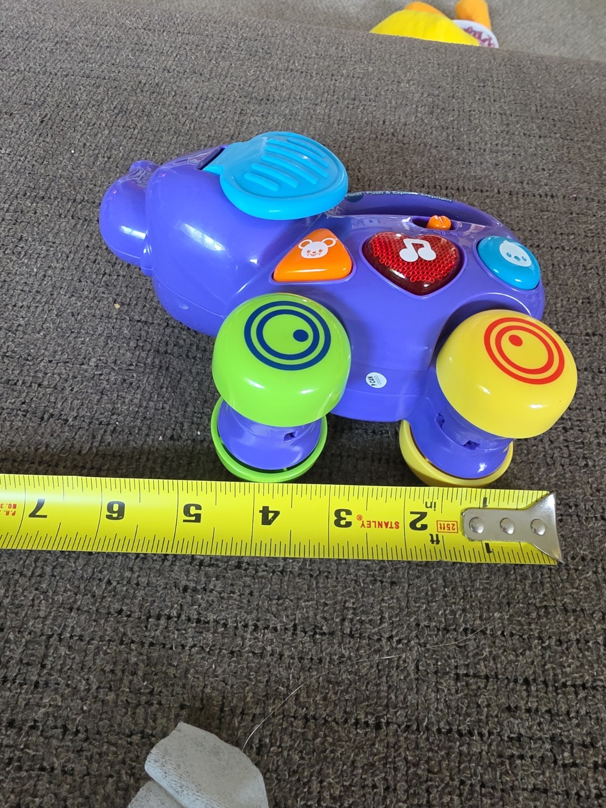 Vtech Push And Explore Elephant 6″ musical education purple lights up/sound!