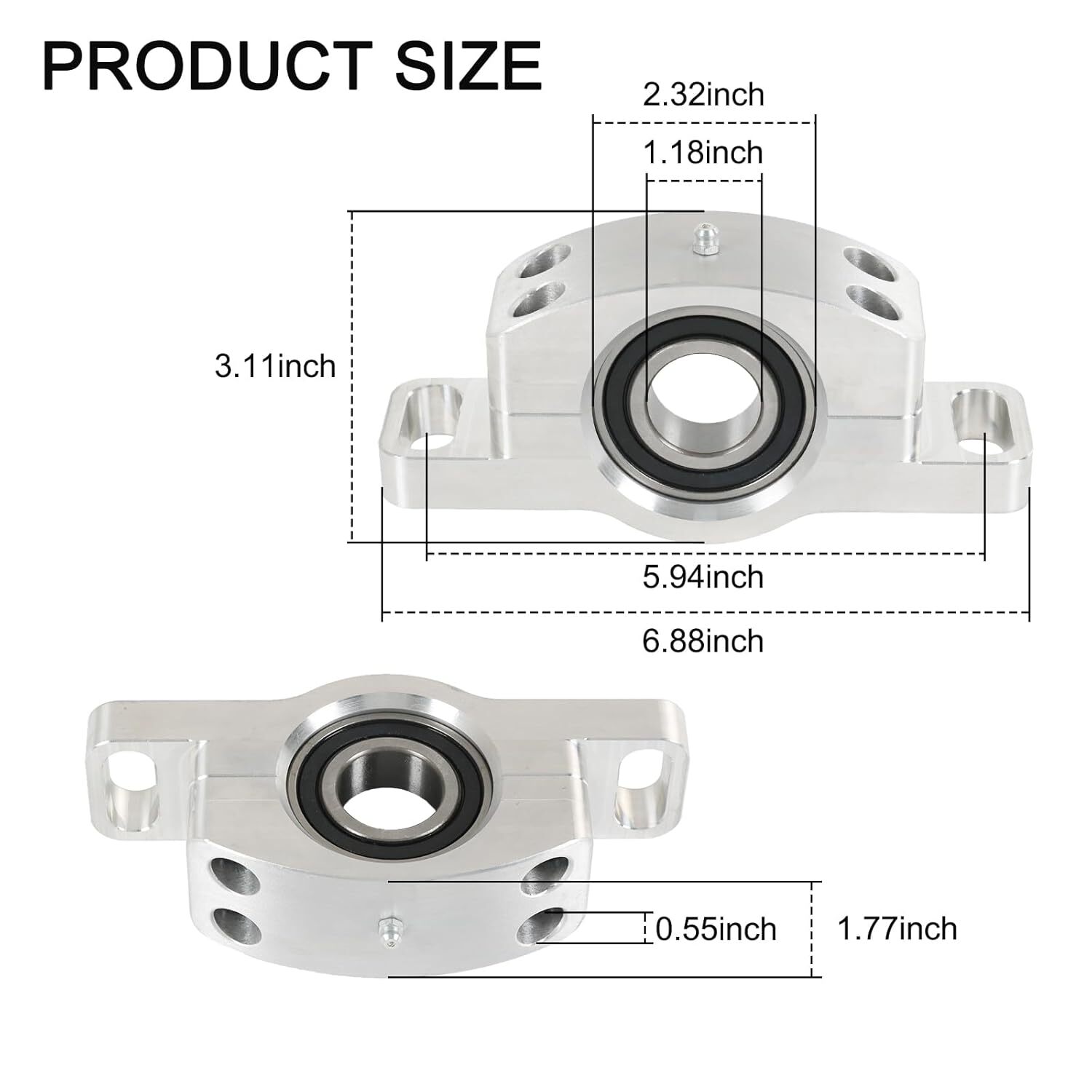 ATV Heavy Duty Billet Aluminum Carrier Bearing Compatible with 2016-2020 RZR S