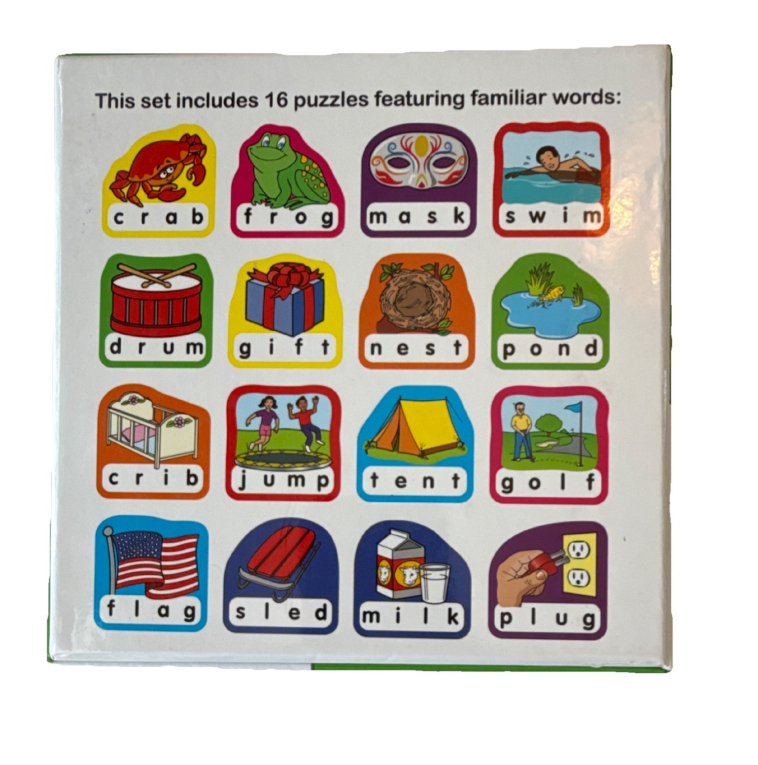 Lakeshore Word Building 4-Letter 16 4-Piece Puzzles Ages 3+ 3-4 Years Language