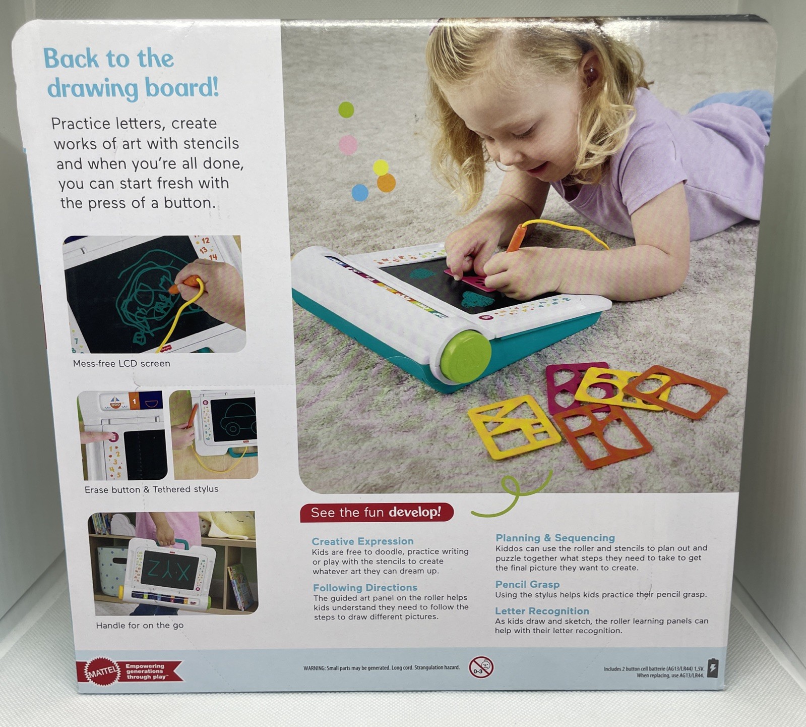Fisher-Price Learn & Doodle Desk LCD Writing Pad 6 Learning Panels FREE SHIPPING