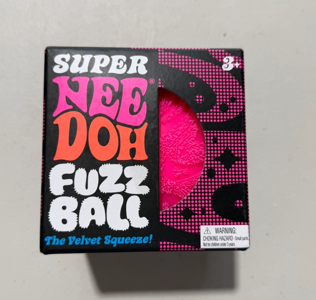 NeeDoh Super Fuzz Ball XL Velvet Squeeze PINK Fuzzball Squeeze Stress Ball NEW