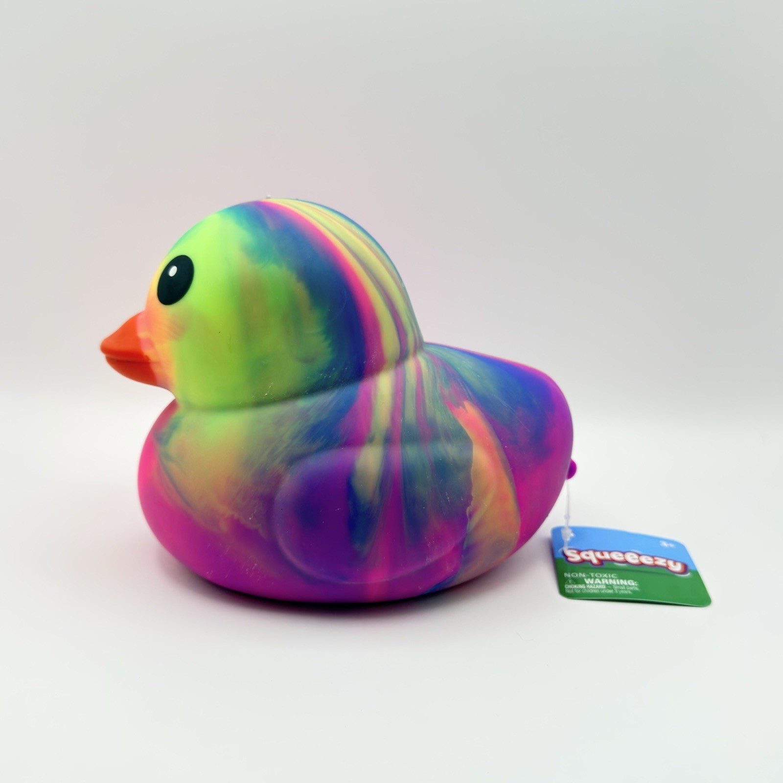NEW Toymendous Squeeezy VIRAL Rainbow Jumbo Squeeezy Tye Dye Duck Squish Toy