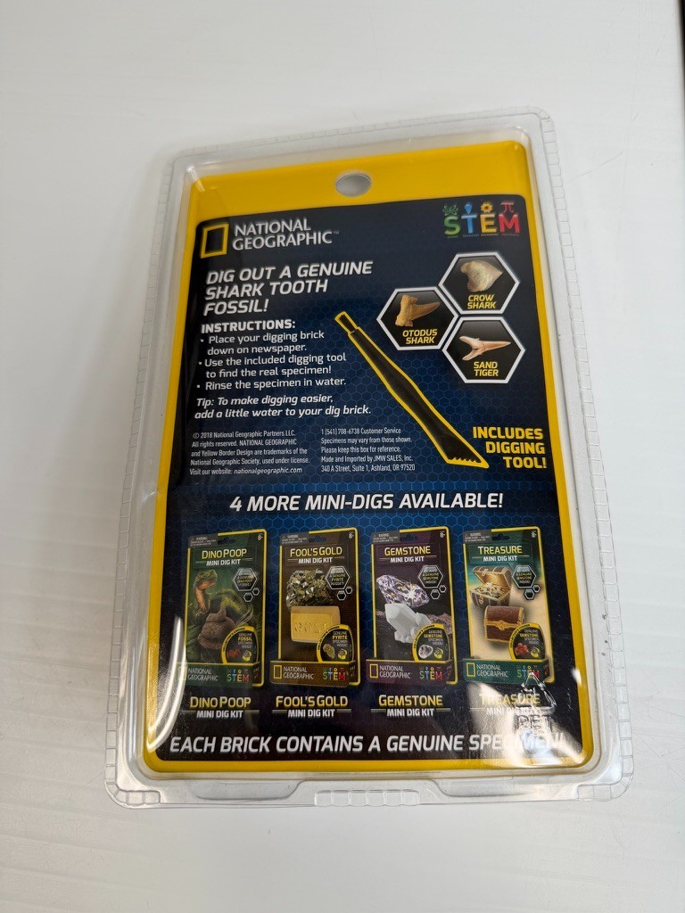 Shark Tooth Mini Dig Kit National Geographic Fossil Party Learn Stem Collect Ni