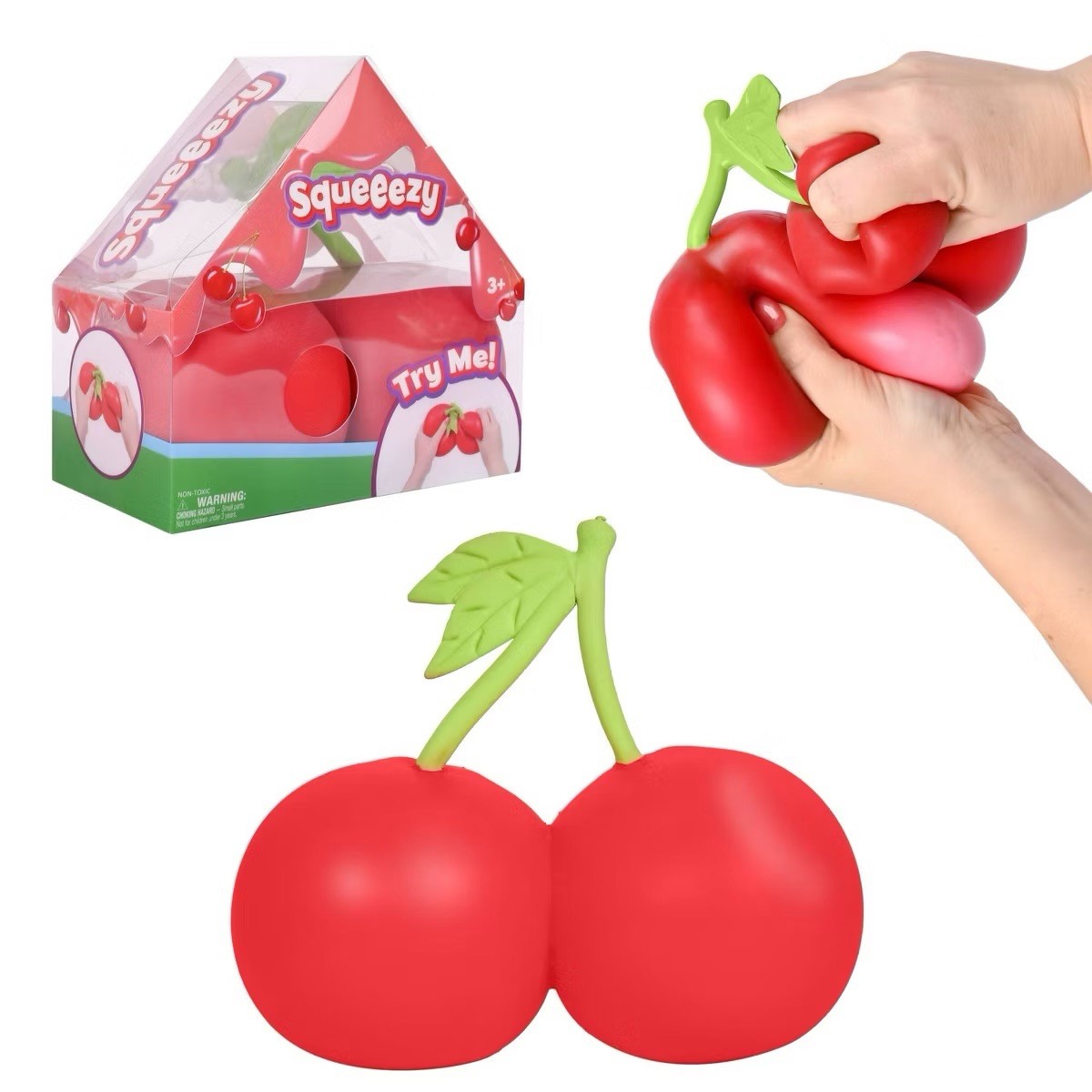 Squeezy Cherries Sunny Days New In Box Viral Squish Sensory Toy
