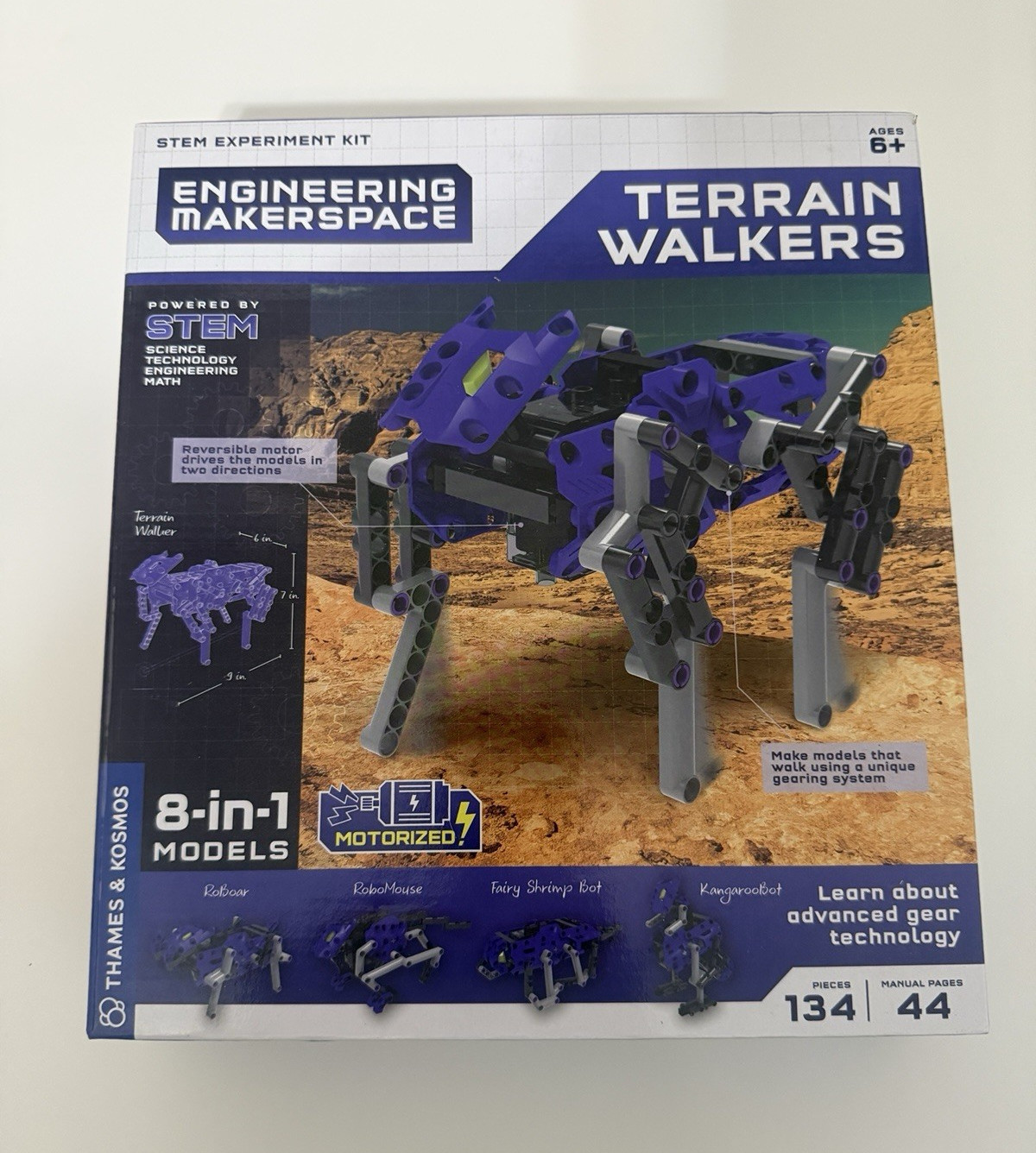 Thames & Kosmos Engineering Makerspace Terrain Walkers 8-in-1 Motorized STEM Kit