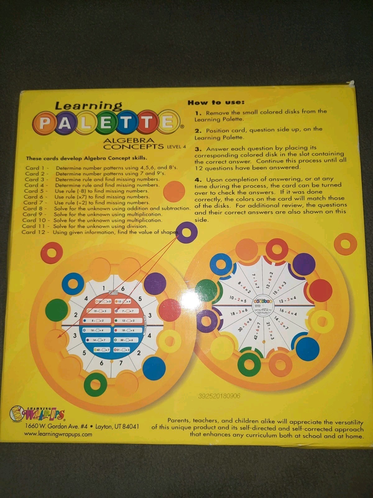 Learning Palette Mathematics Level 4 Step 2 Fractions & Level 4 Algebra Concepts