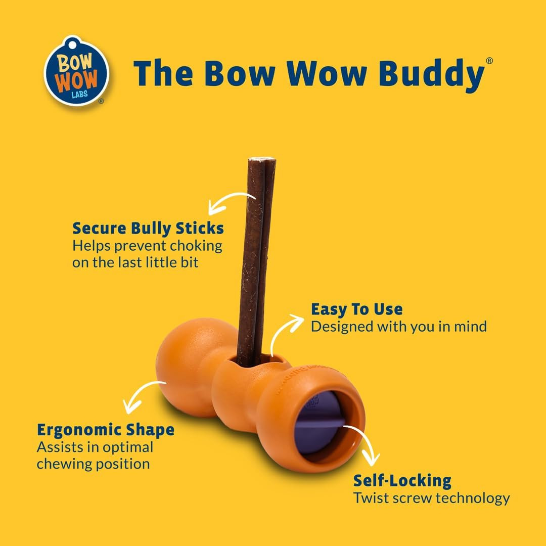 Bow Wow Labs Buddy Safety Device | Newly Redesigned Bully Stick Holder for Dogs