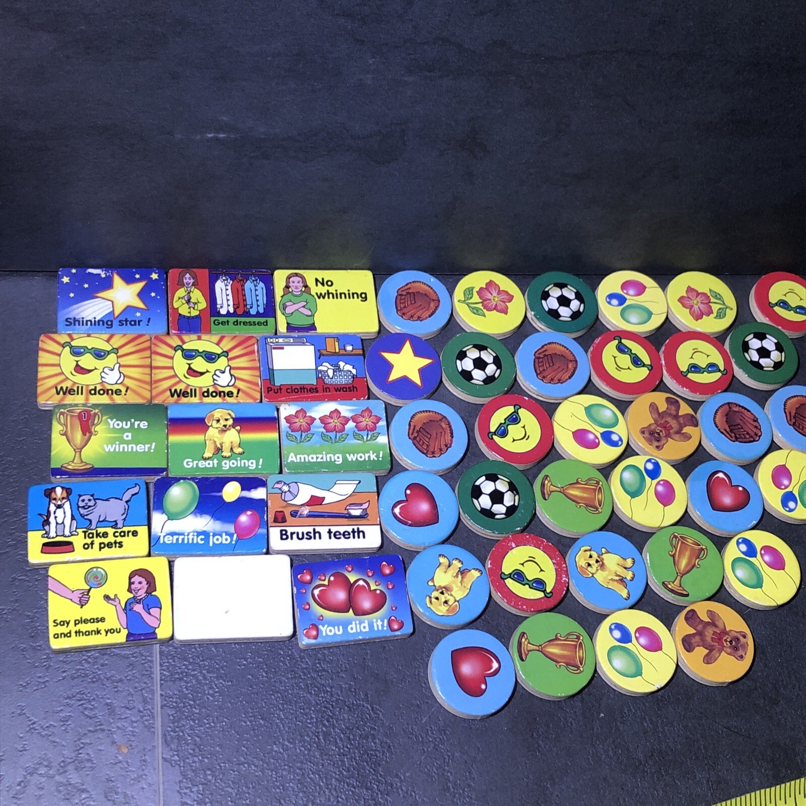 Wooden Magnetic Melissa & Doug Calendar Visual Clue Replacements tiles chores