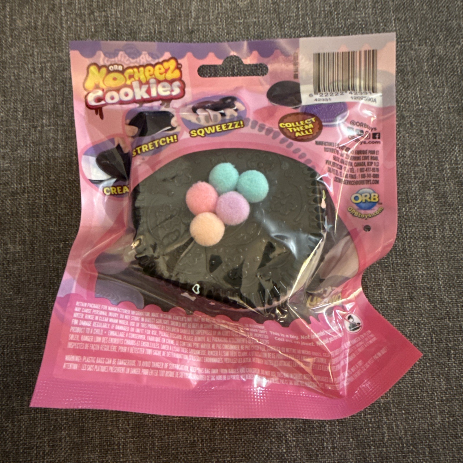 ORB Mega Mocheez Cookies – TABA Squishy Toy Black Super Soft Stick – Brand New