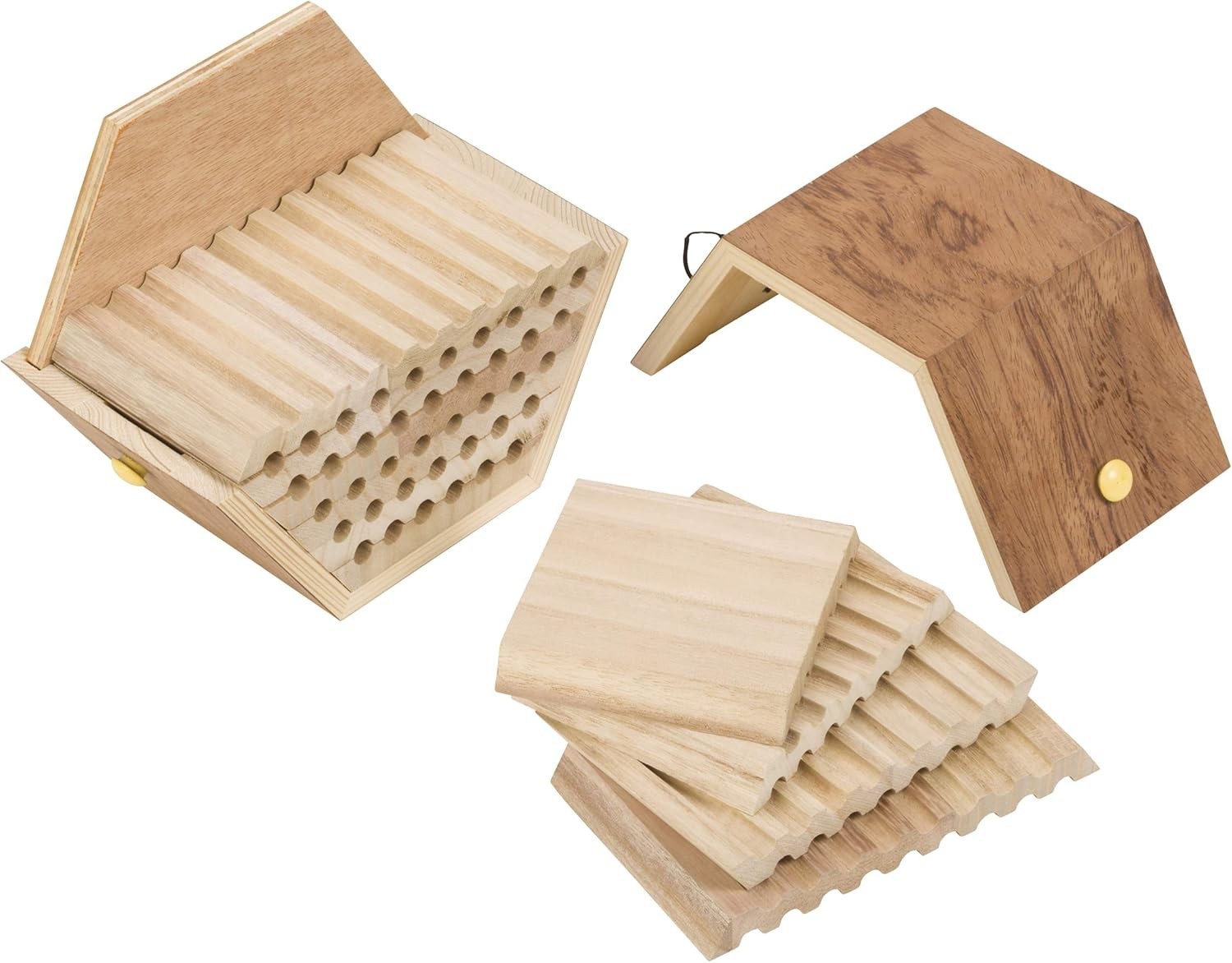 Wooden Solitary Bee Habitat Kids Craft Kit Educational DIY Outdoor Garden