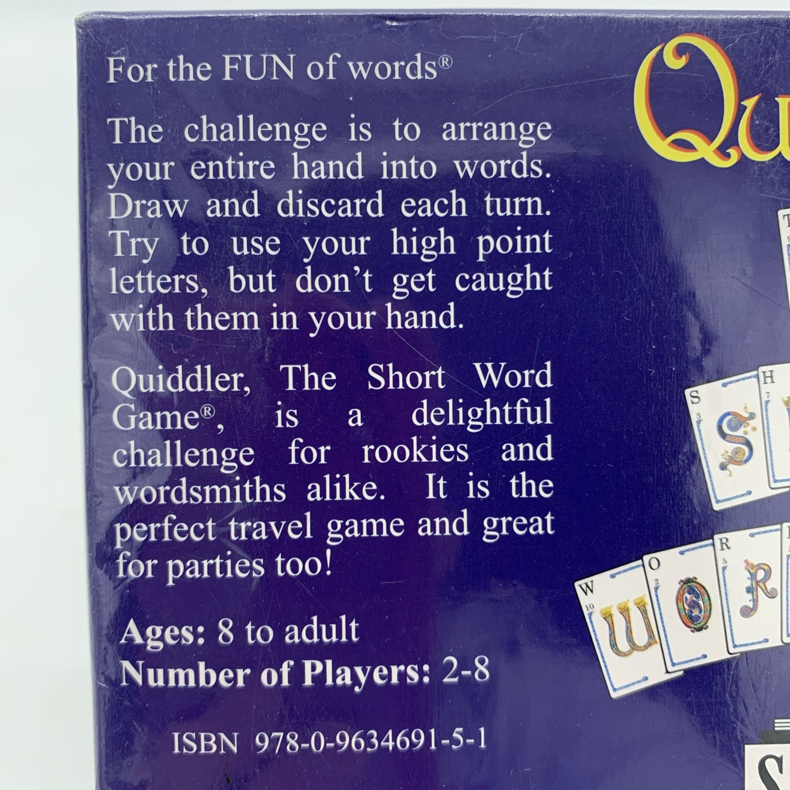 Quiddler Card Game Short Word Game Spelling 2 to 4 Players Age 8 and up NEW