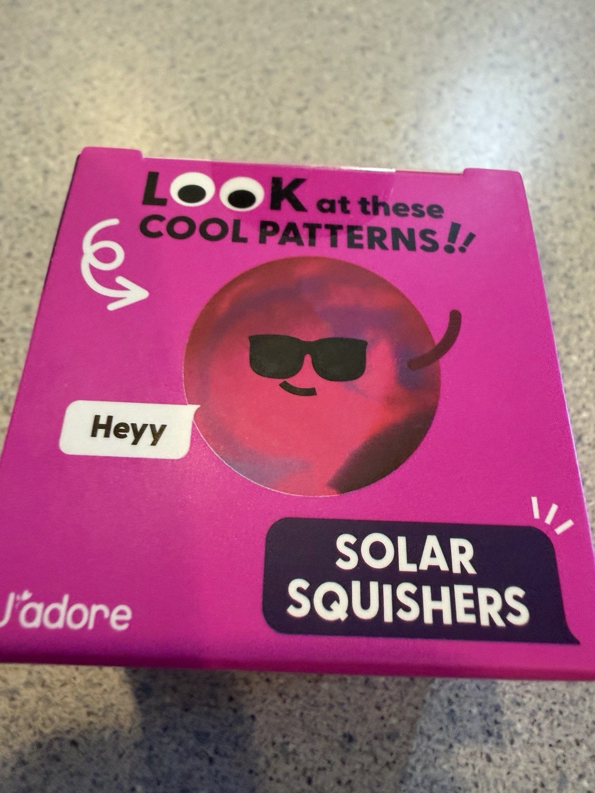 New J’adore Solar Squishy Ball Pink Purple Squishers Squeeze Fidget Toy 3+