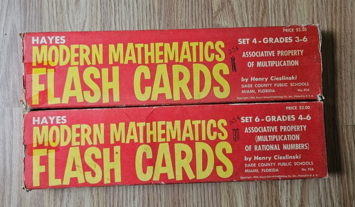 Hayes Modern Mathematics Flash Cards Set 4 & 6 Grades 3-6 1965 Vintage Lot