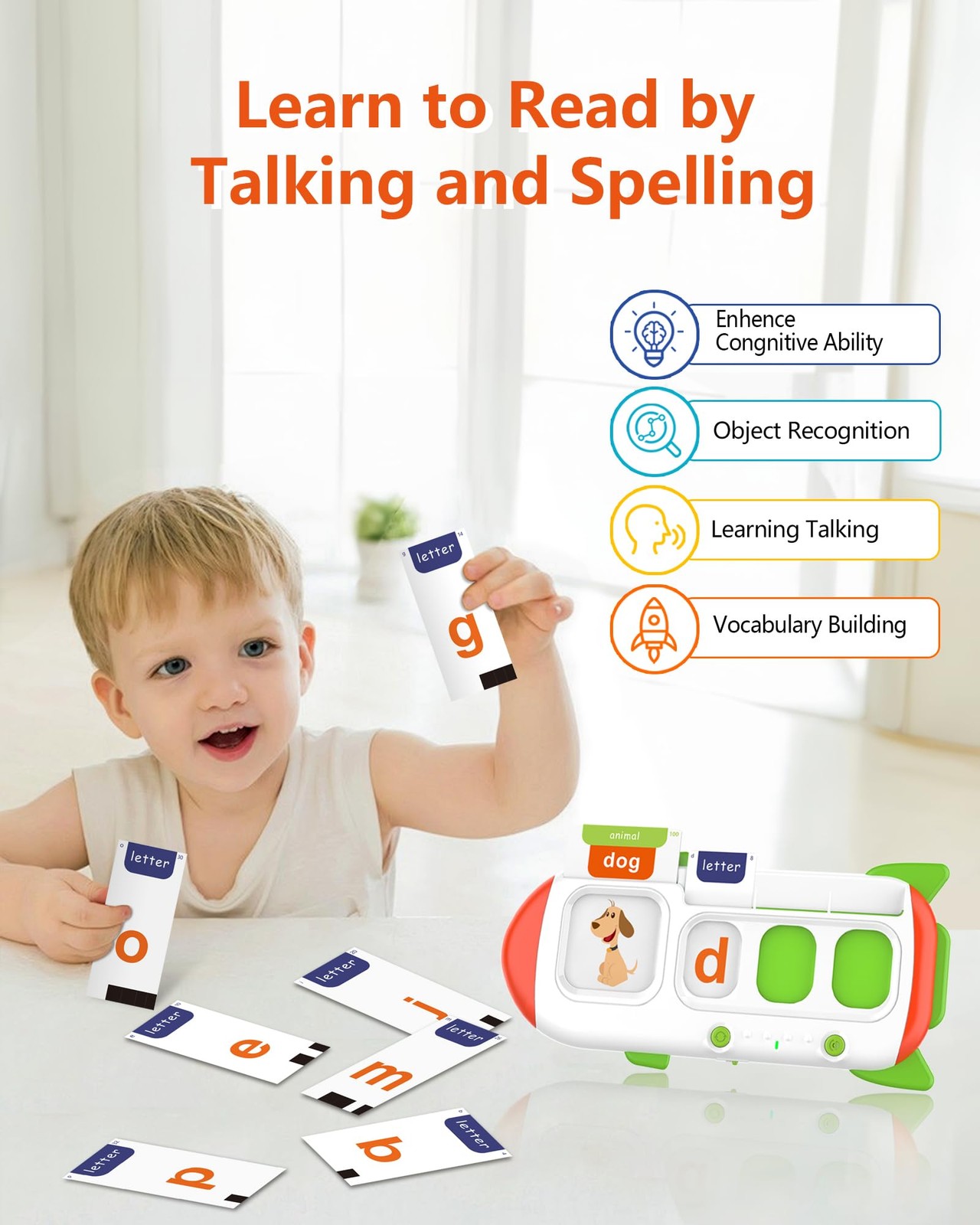 Spelling&Talking Flash Cards for Toddlers 3-8 Years Old – Speech Therapy with…