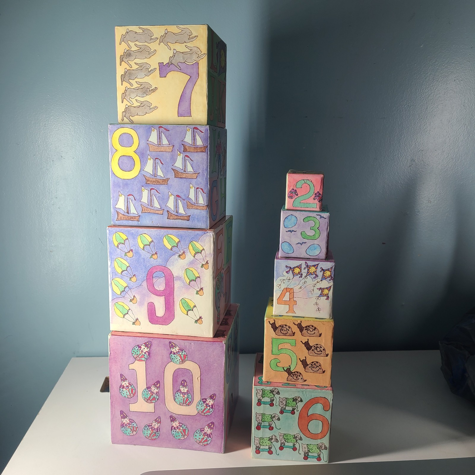 Vintage 1987 Lillian Vernon Nesting Blocks INCOMPLETE Set Stacking Alphabet