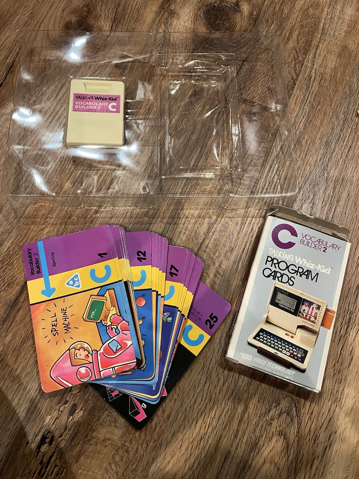 Vintage 1987 VTech Talking Whiz-Kid Computer Lot – TESTED 3 Vocabulary Cards