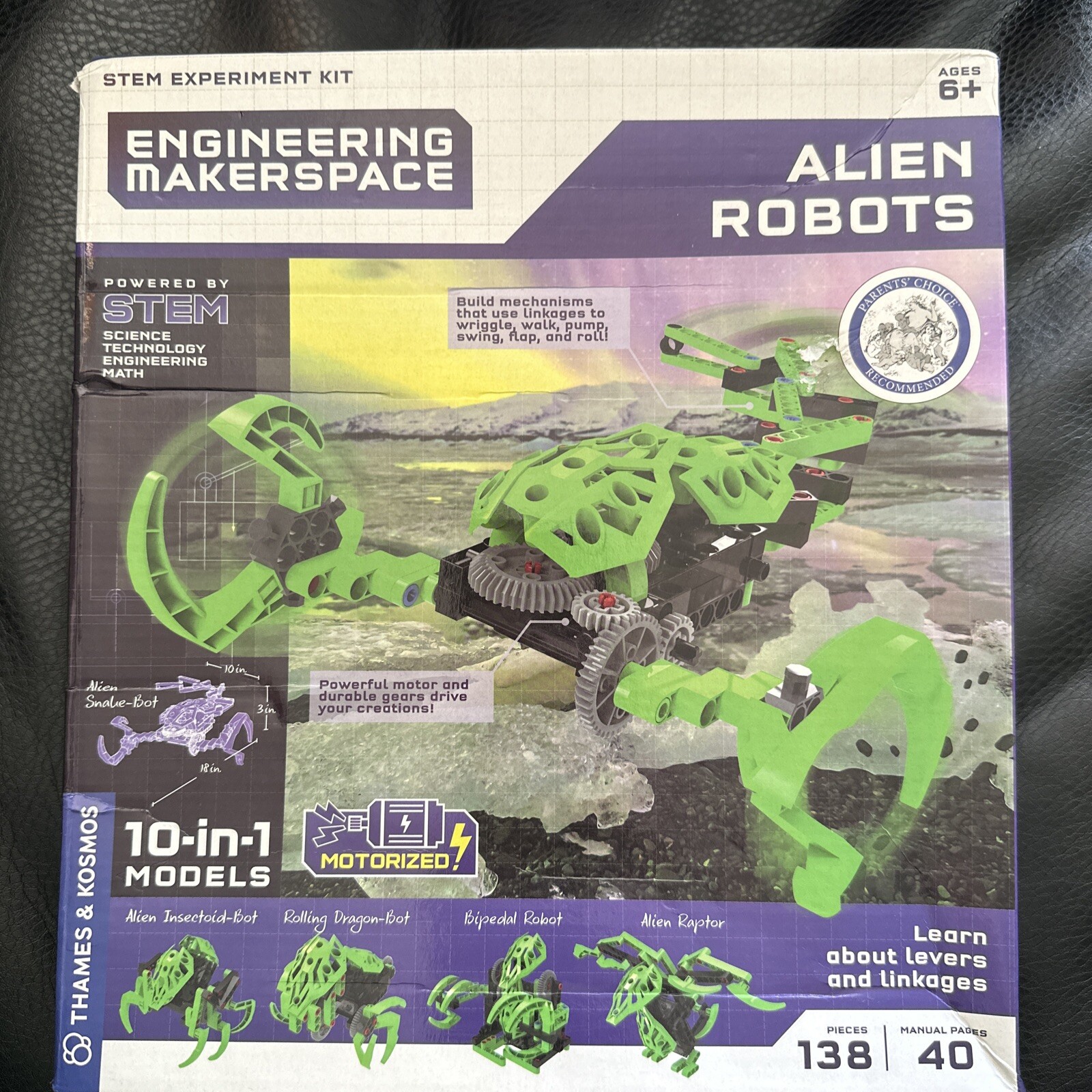 Engineering Makerspace Alien Robots STEM Experiment Kit 10 In 1 Models Motorized