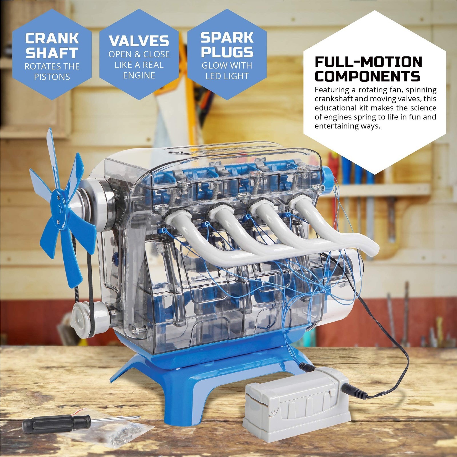 NEW Discovery MINDBLOWN Model Engine Building Kit for kids – perfect STEM gift!