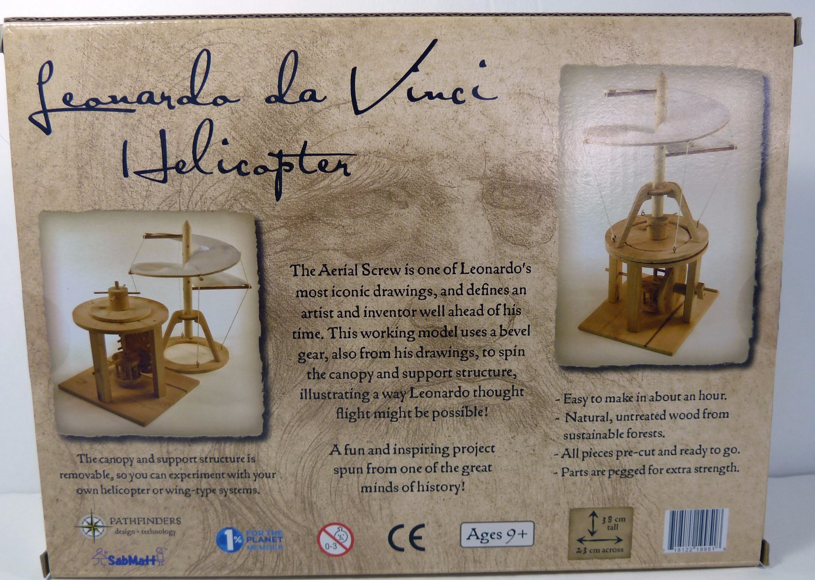 LEONARDO DA VINCI HELICOPTER – RECREATION OF 15th CENTURY “AERIAL SCREW” -NIB(E)