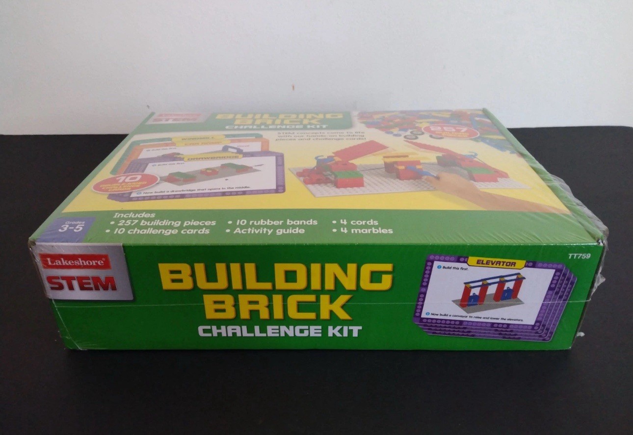 Lakeshore STEM Building Brick Challenge Kit, 257 Pc; Grades 3-5, TT759, NEW