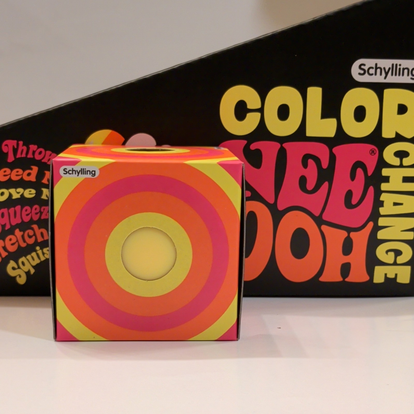 Schylling Color Change NeeDoh Tactile Squeeze Toy, Multicolor Yellow/Pink