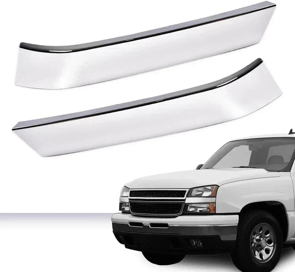 03-07 Chevy Silverado 1500 2500 3500 Grille Trim Set Left Right Pair White